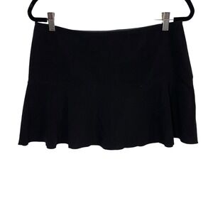 Y2K Black Flare Mini Party‎ Skirt Size 13 Whimsigoth Fairy Grunge Side Zip